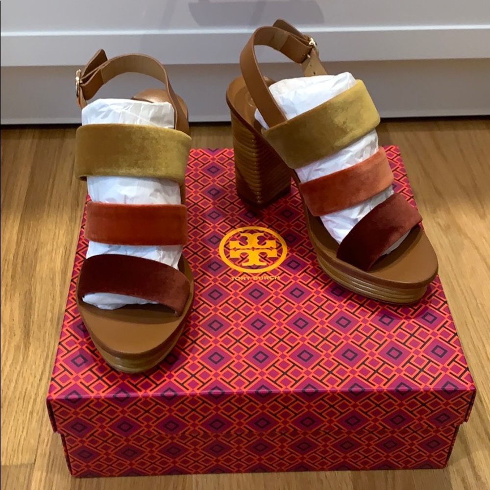 Tory Burch Patos 105MM Sandal Velvet Bright Pueblo